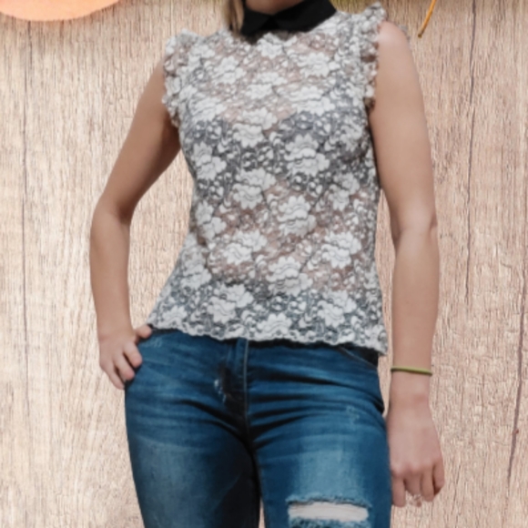 Zara Women Sleevless Lace Peter Pan Collar… - Picture 5 of 8